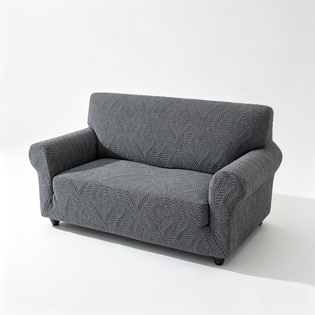 Housse de canapé extensible en polaire jacquard à motif feuillage anti-griffes, compatible fauteuil, canapé deux places, canapé trois places