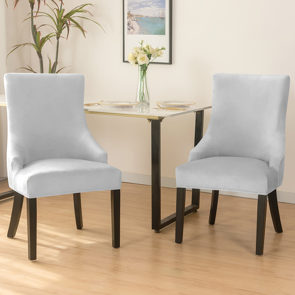 Housse de fauteuil extensible en velours, mise en situation
