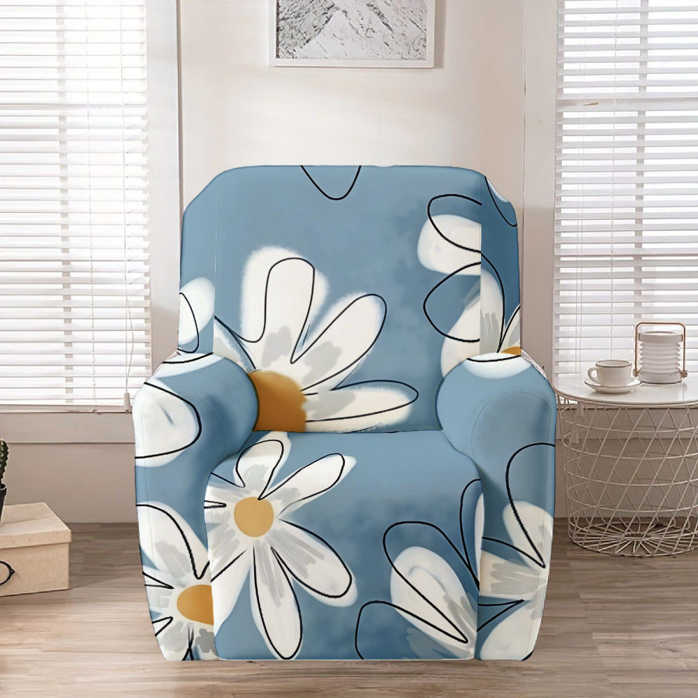 Housse de fauteuil extensible en fibre de lait matelassée à motif géométrique — détail de la matière : fibre de lait