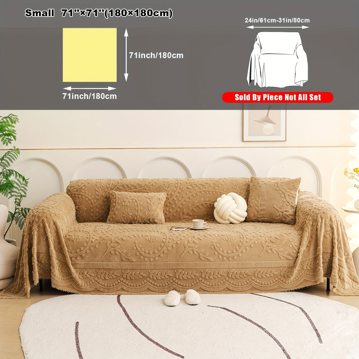 Housse de canapé, détail de la finition
