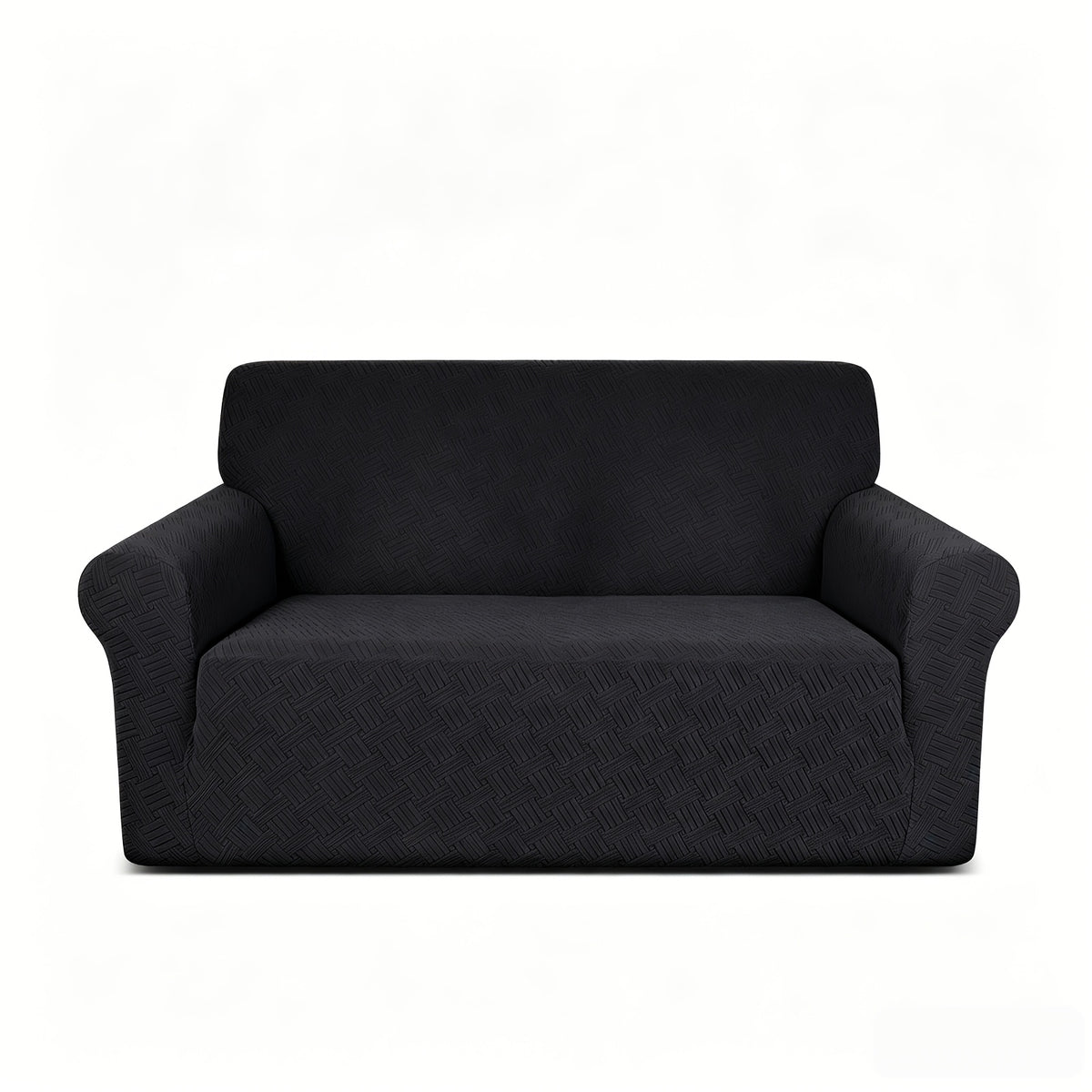 Housse de canapé extensible en polaire jacquard à rayures au rendu glamour, gros plan sur le tissu