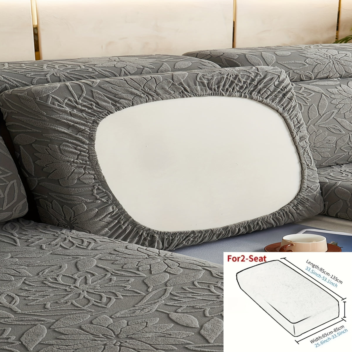 Housse de canapé extensible en polaire jacquard antidérapante, compatible fauteuil, canapé deux places, canapé trois places Image
