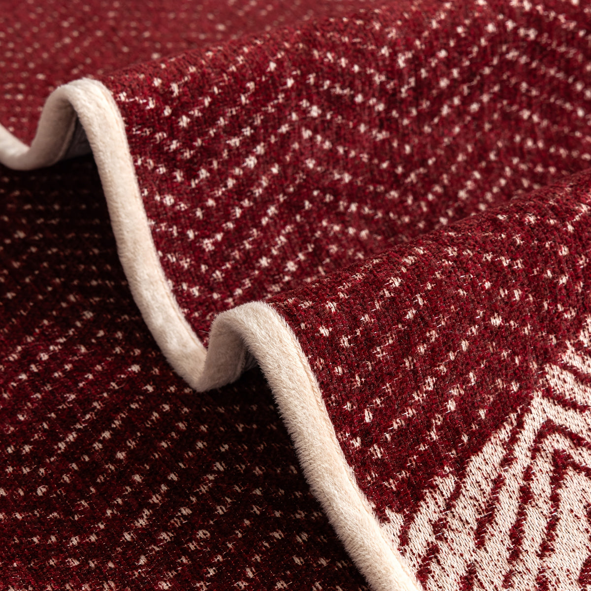 Housse de coussin en chenille à rayures antidérapante, visuel produit