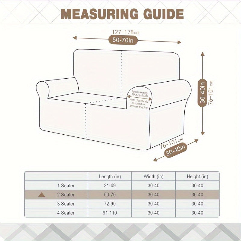 Housse de canapé épaisse extensible en polaire jacquard, vue d'ensemble