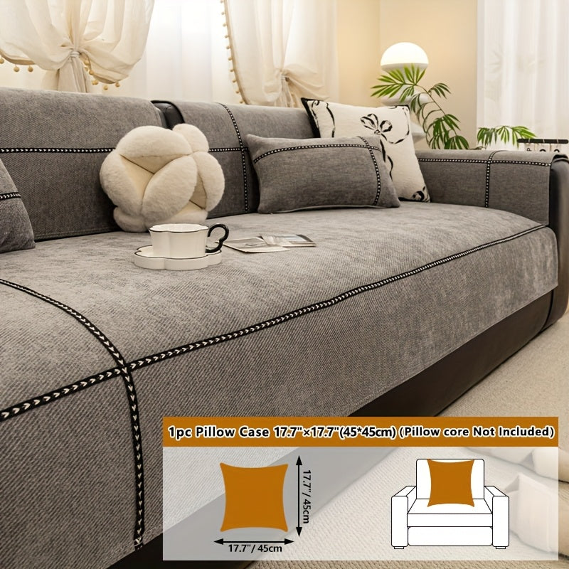Housse de coussin épaisse en chenille antidérapante, mise en situation