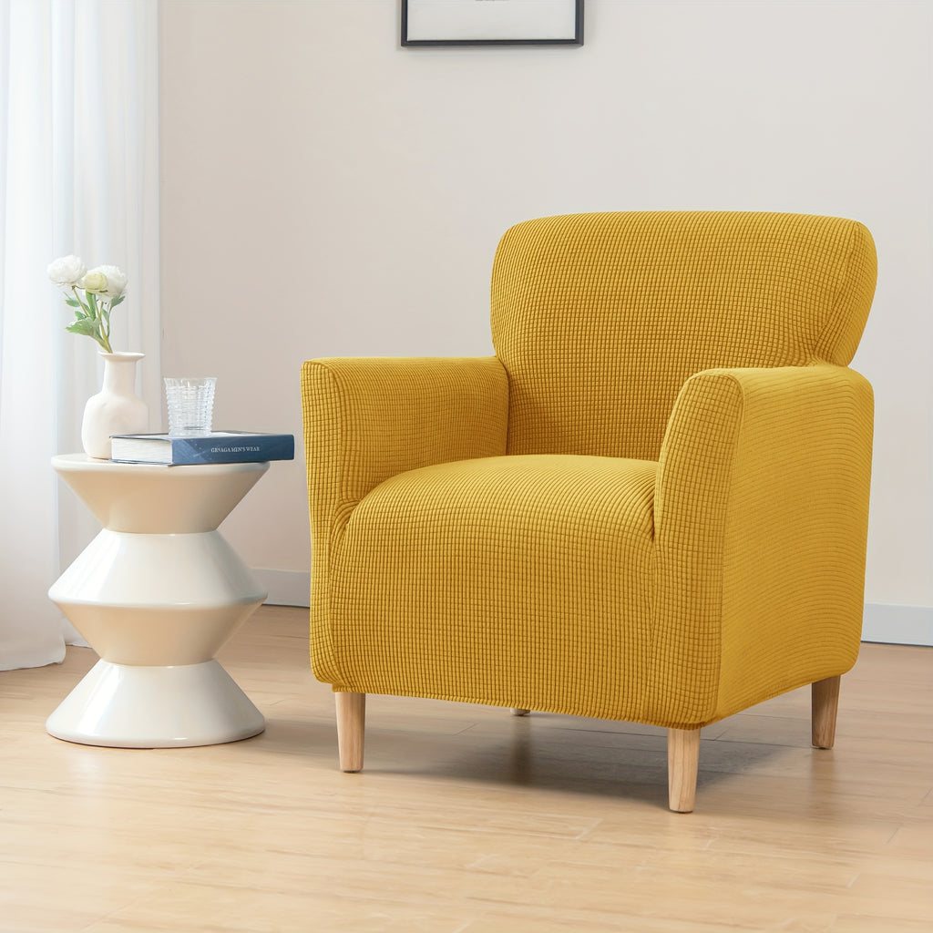 Housse de canapé extensible en velours côtelé pour fauteuil, mise en situation