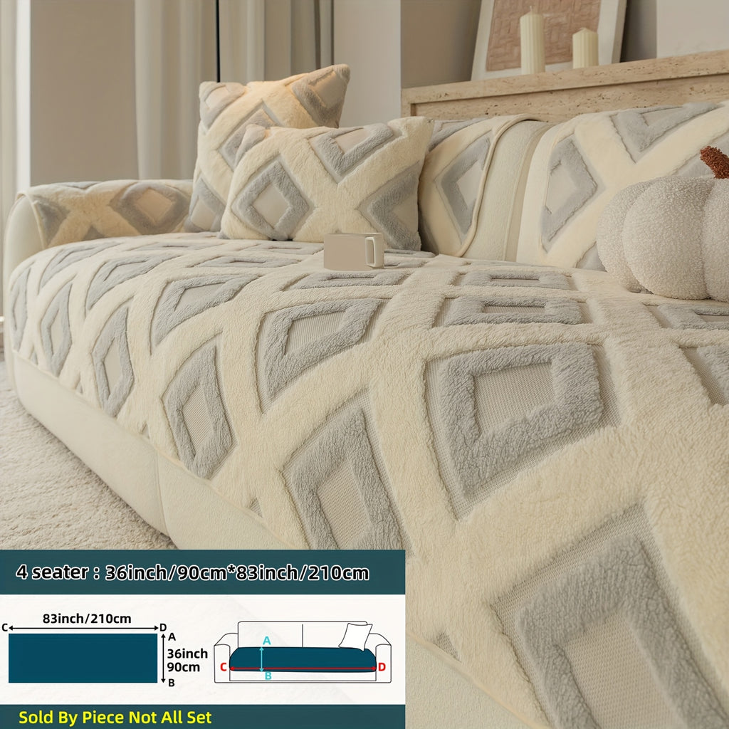 Housse de coussin en velours matelassée antidérapante à housses séparées, mise en situation