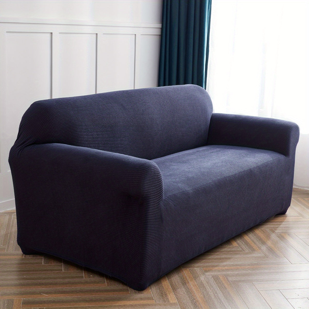 Housse de canapé extensible en polaire matelassée antidérapante, compatible fauteuil, canapé deux places, canapé trois places Image