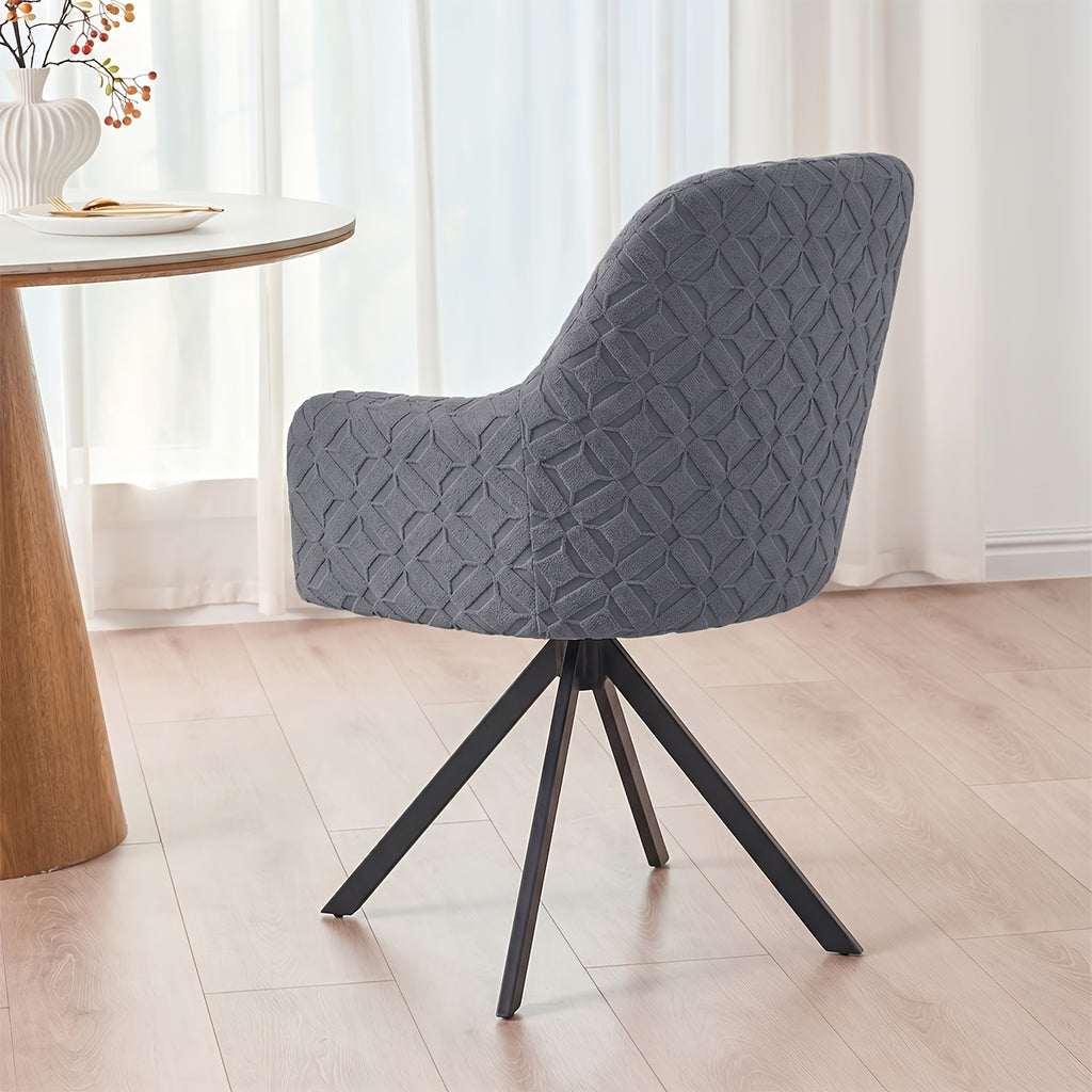 Housse de fauteuil extensible en polaire jacquard, vue de dos