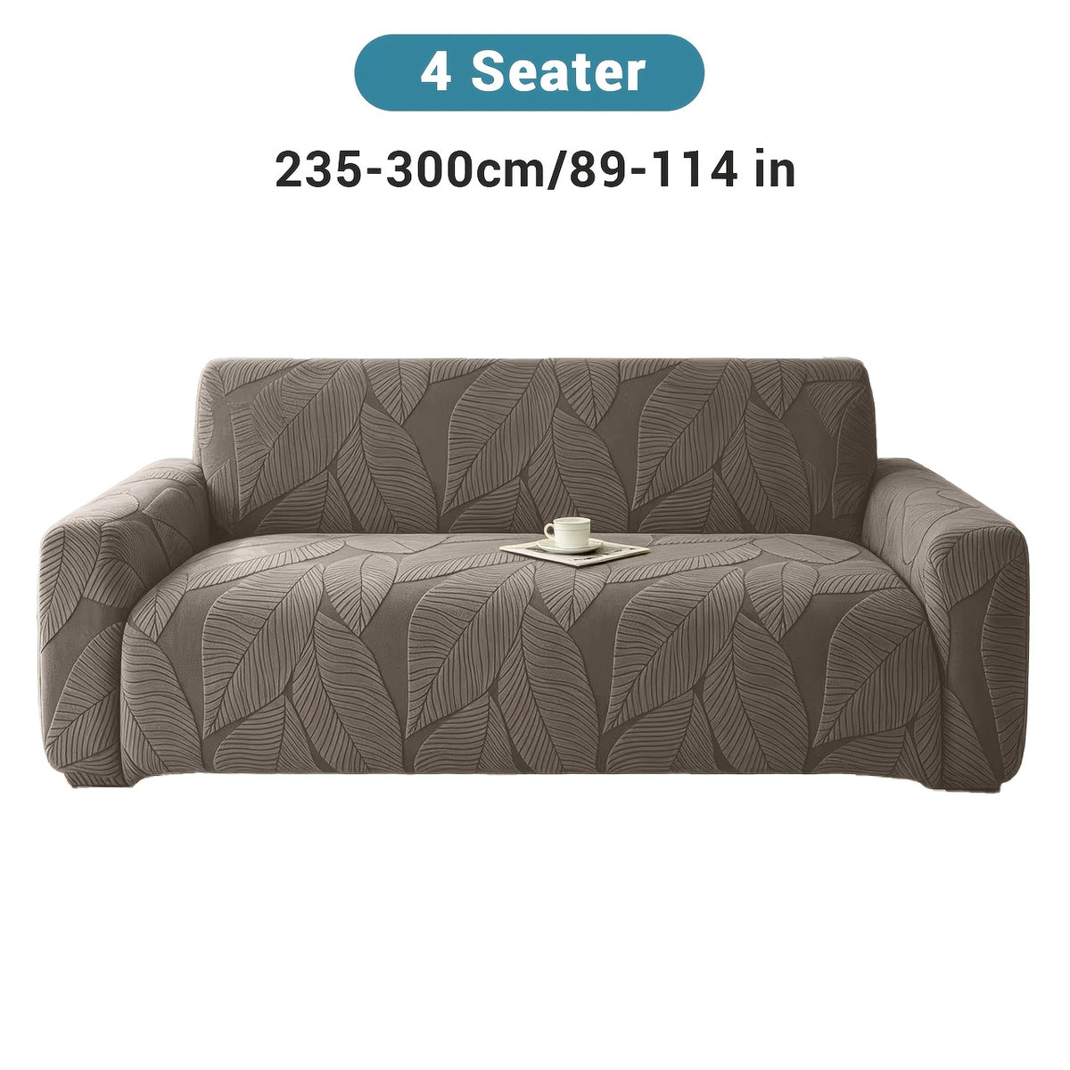 Housse de canapé extensible en polaire jacquard à motif feuillage, housse posée