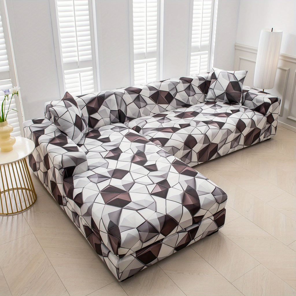 Housse de canapé légère extensible en fibre de lait pour canapé d'angle, autre coloris