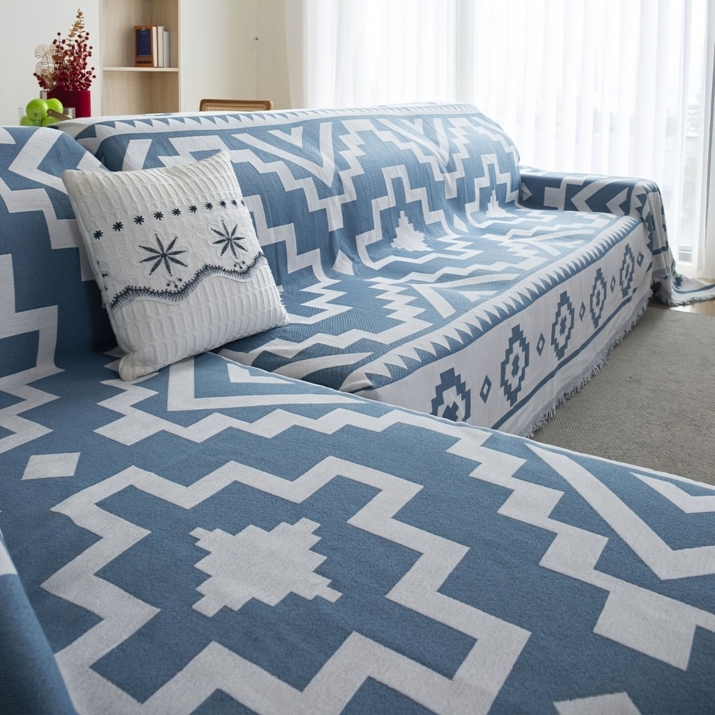 Housse de canapé épaisse en chenille en fils teints pour canapé d'angle, visuel produit