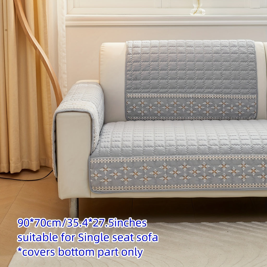 Housse de coussin matelassée à maille gaufrée antidérapante, gros plan sur le tissu