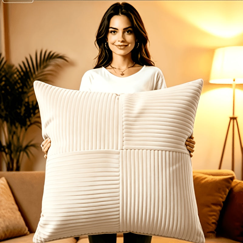 Housse de coussin en polyester à fermeture éclair, détail de la finition