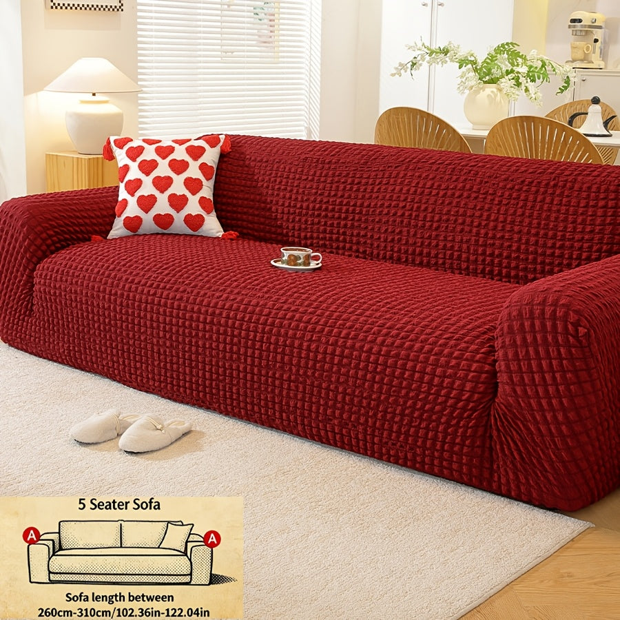 Housse de canapé épaisse extensible en polyester, mise en situation
