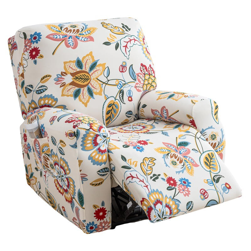 Housse de canapé extensible en fibre de lait matelassée à motif fleuri