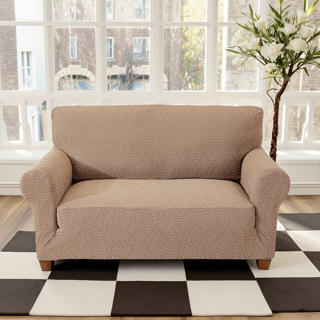 Housse de canapé extensible en polaire jacquard, housse posée
