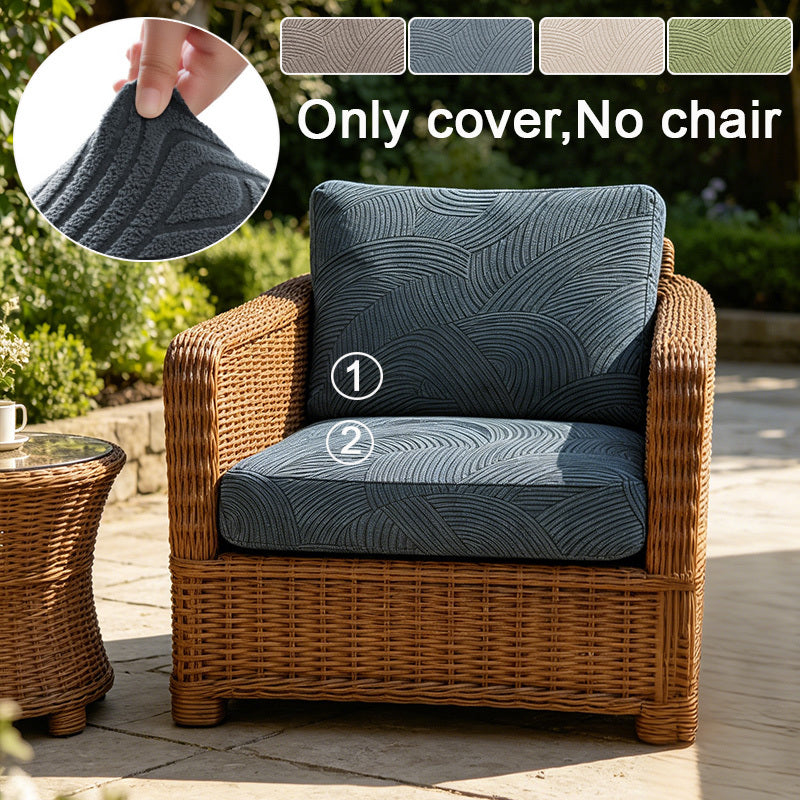 Housse de canapé extensible en polaire jacquard à cordon de serrage, détail de l'ourlet