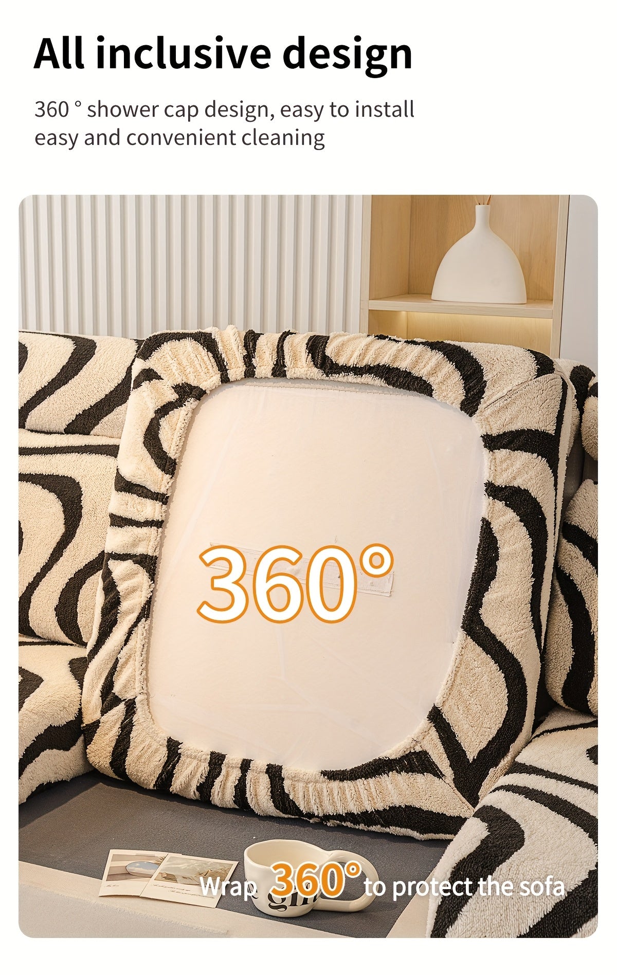 Housse de canapé extensible en peluche à housses séparées, autre coloris