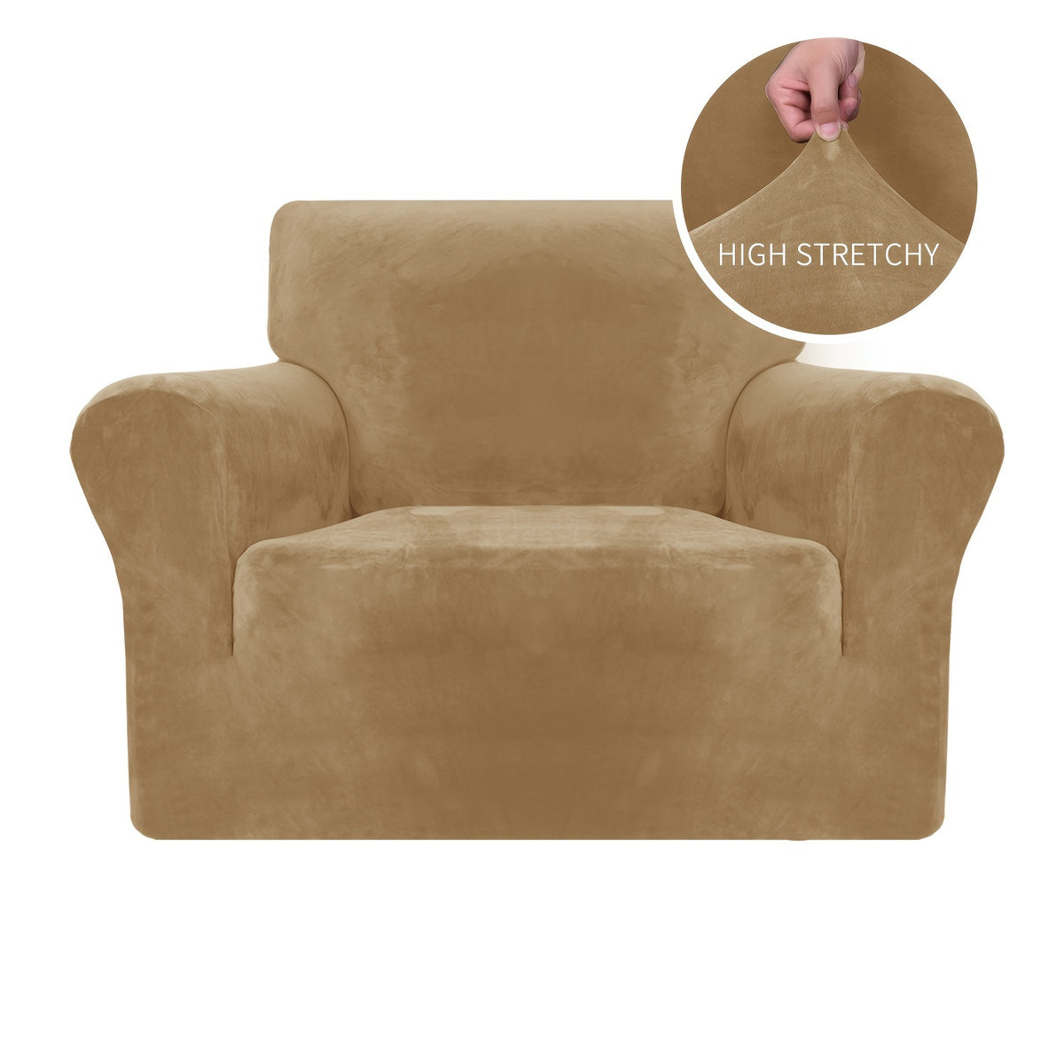 Housse de canapé extensible en velours jacquard antidérapante d'esprit vintage, gros plan sur le tissu