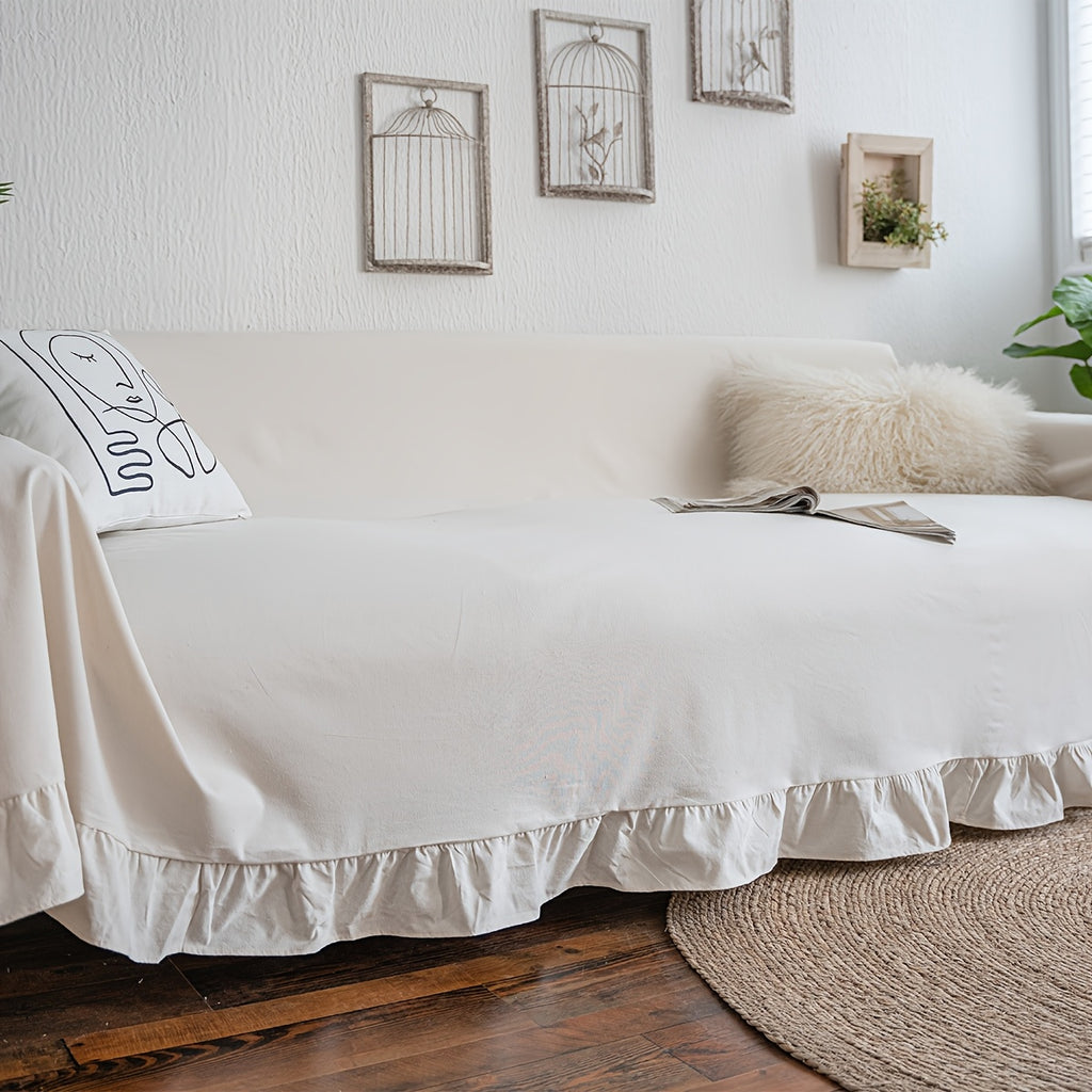 Housse de canapé en jacquard anti-griffes d'esprit vintage, vue de dos