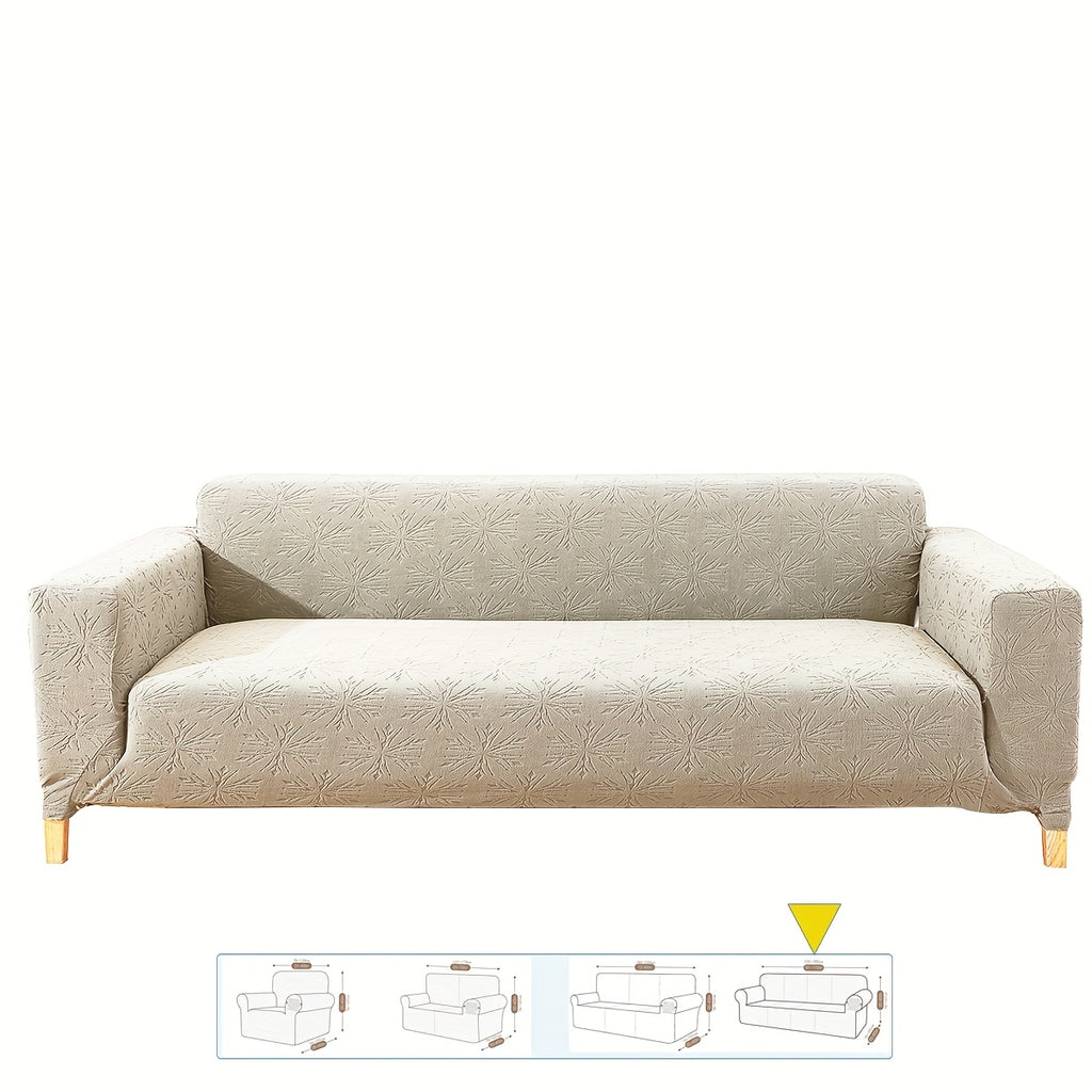 Housse de canapé épaisse extensible en polaire jacquard anti-griffes, visuel produit