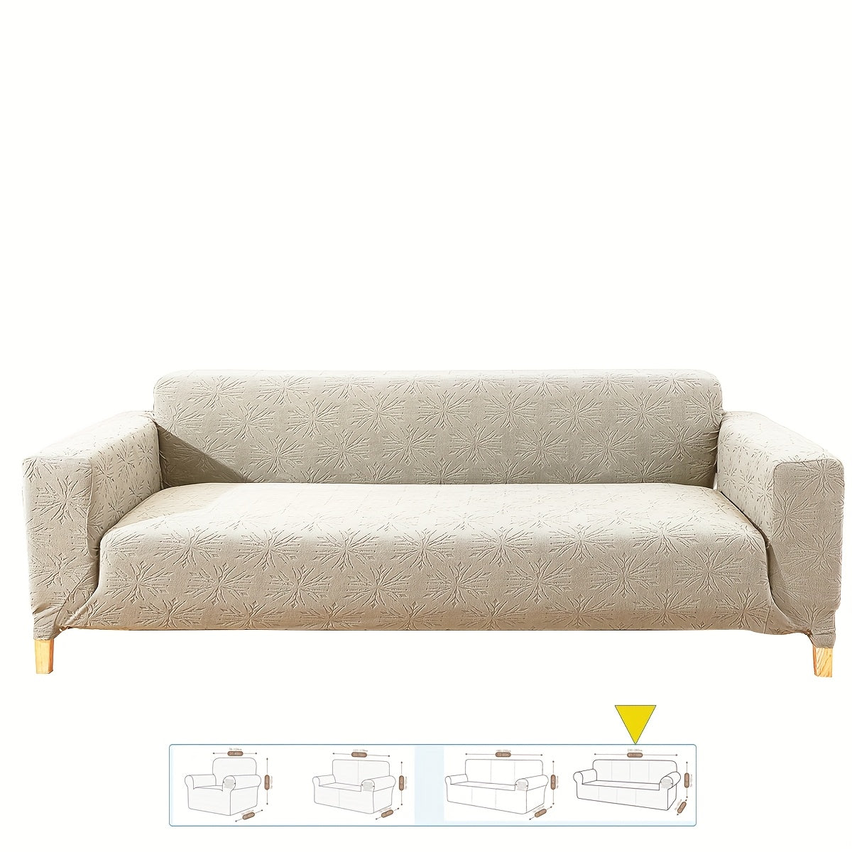 Housse de canapé épaisse extensible en polaire jacquard anti-griffes, visuel produit