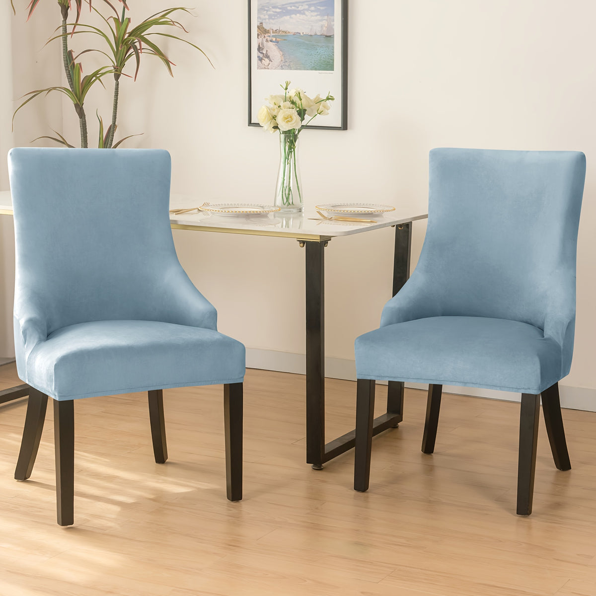 Housse de fauteuil extensible en velours, housse posée