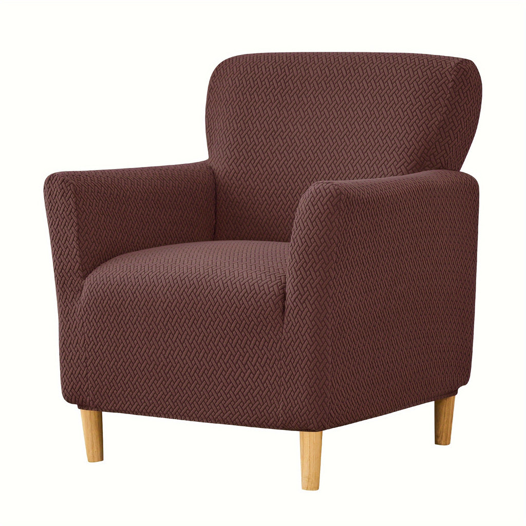 Housse de fauteuil extensible en polaire jacquard pour fauteuil, housse posée