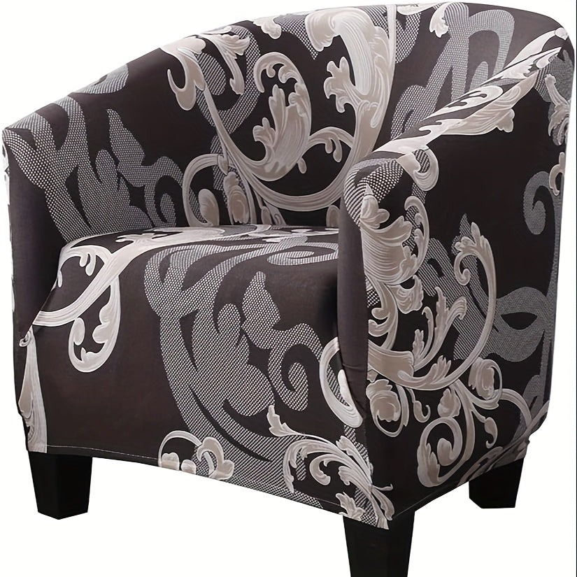 Housse de fauteuil extensible en fibre de lait d'esprit vintage, gros plan sur le tissu