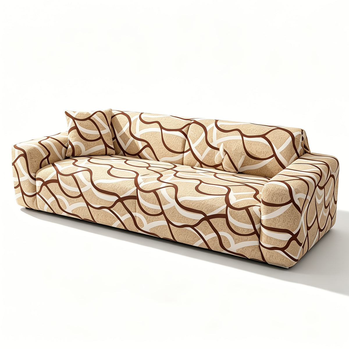 Housse de canapé extensible en fibre de lait imprimée à motif bohème, vue de dos