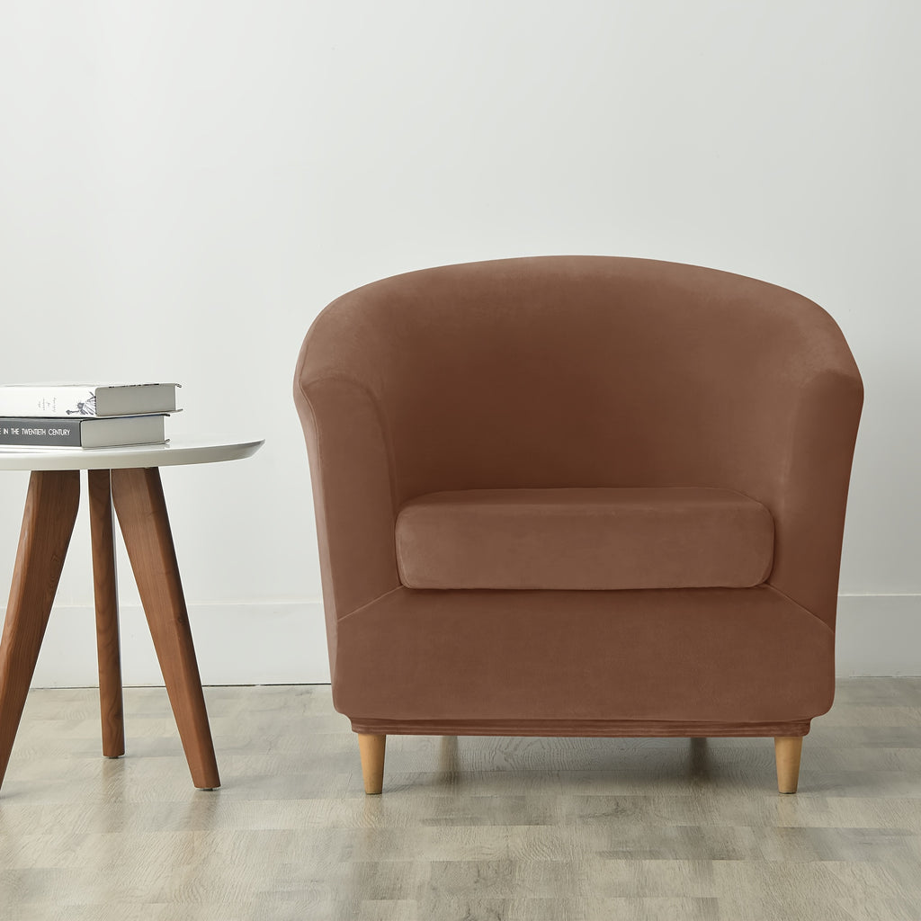 Housse de canapé extensible en velours à housses séparées pour fauteuil, gros plan sur le tissu