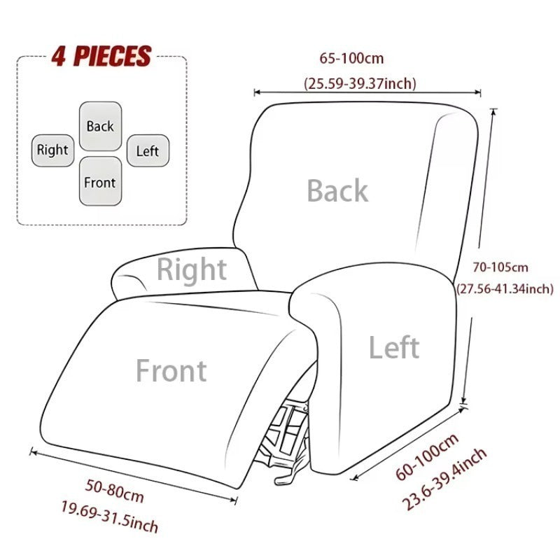 Housse de fauteuil extensible en fibre de lait matelassée à motif fleuri, vue de dos