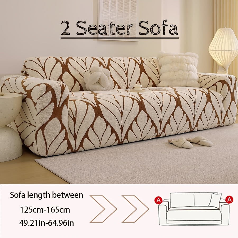 Housse de canapé extensible en velours d'esprit bohème, détail de l'ourlet