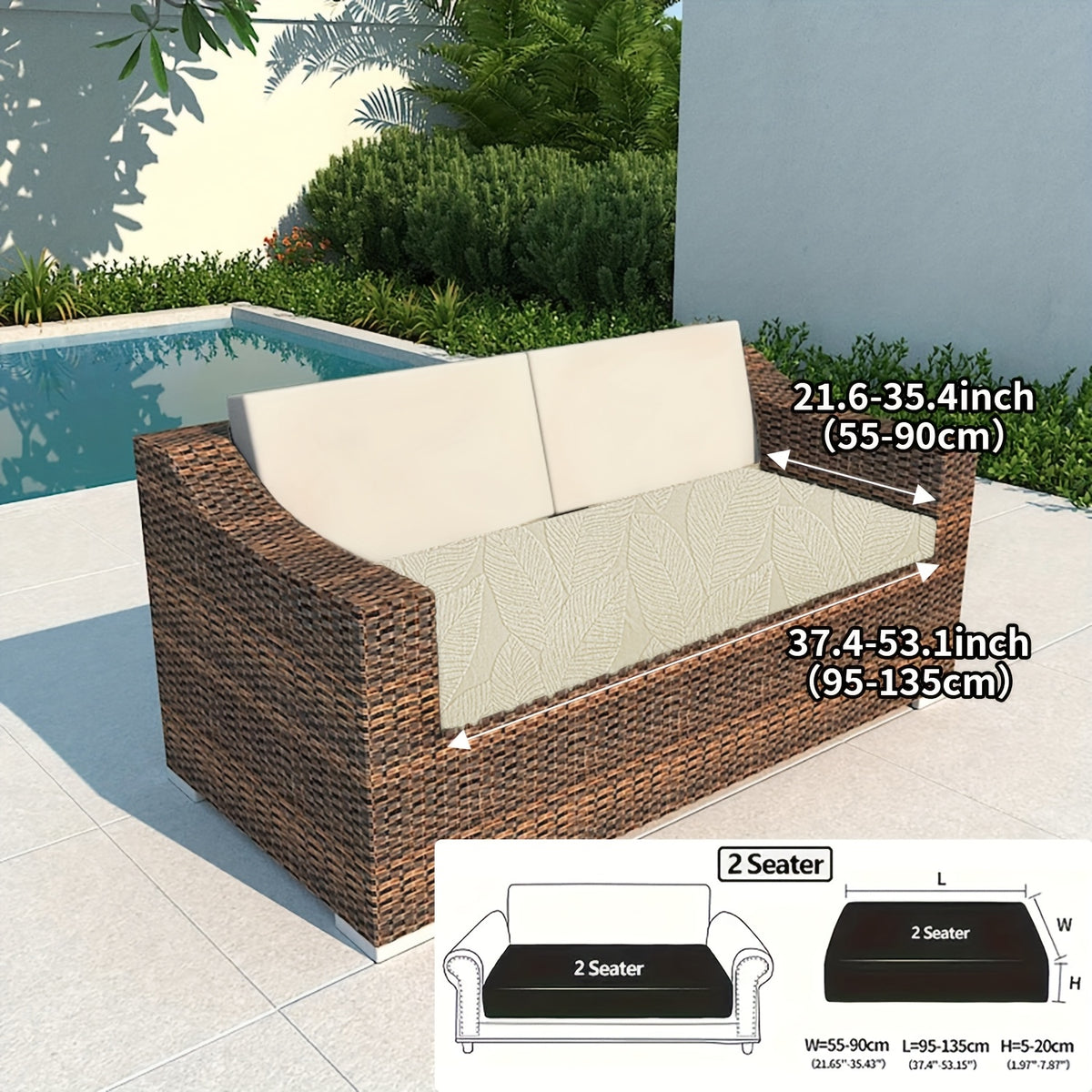 Housse de canapé extensible en polaire, détail de la finition