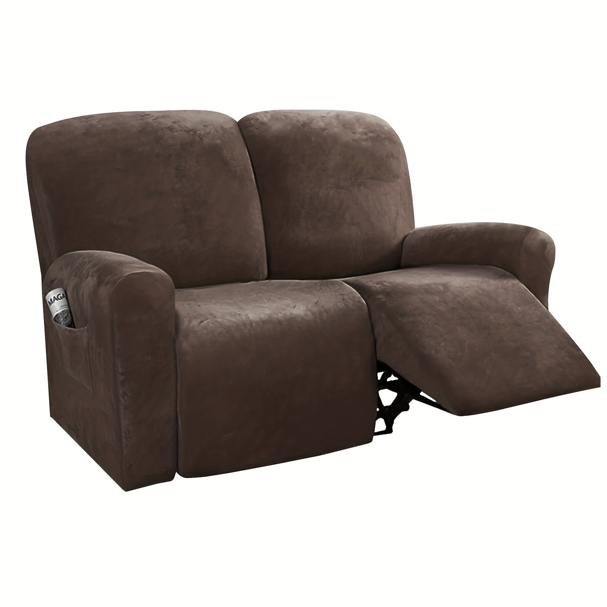 Housse de canapé extensible en velours pour canapé deux places, housse posée