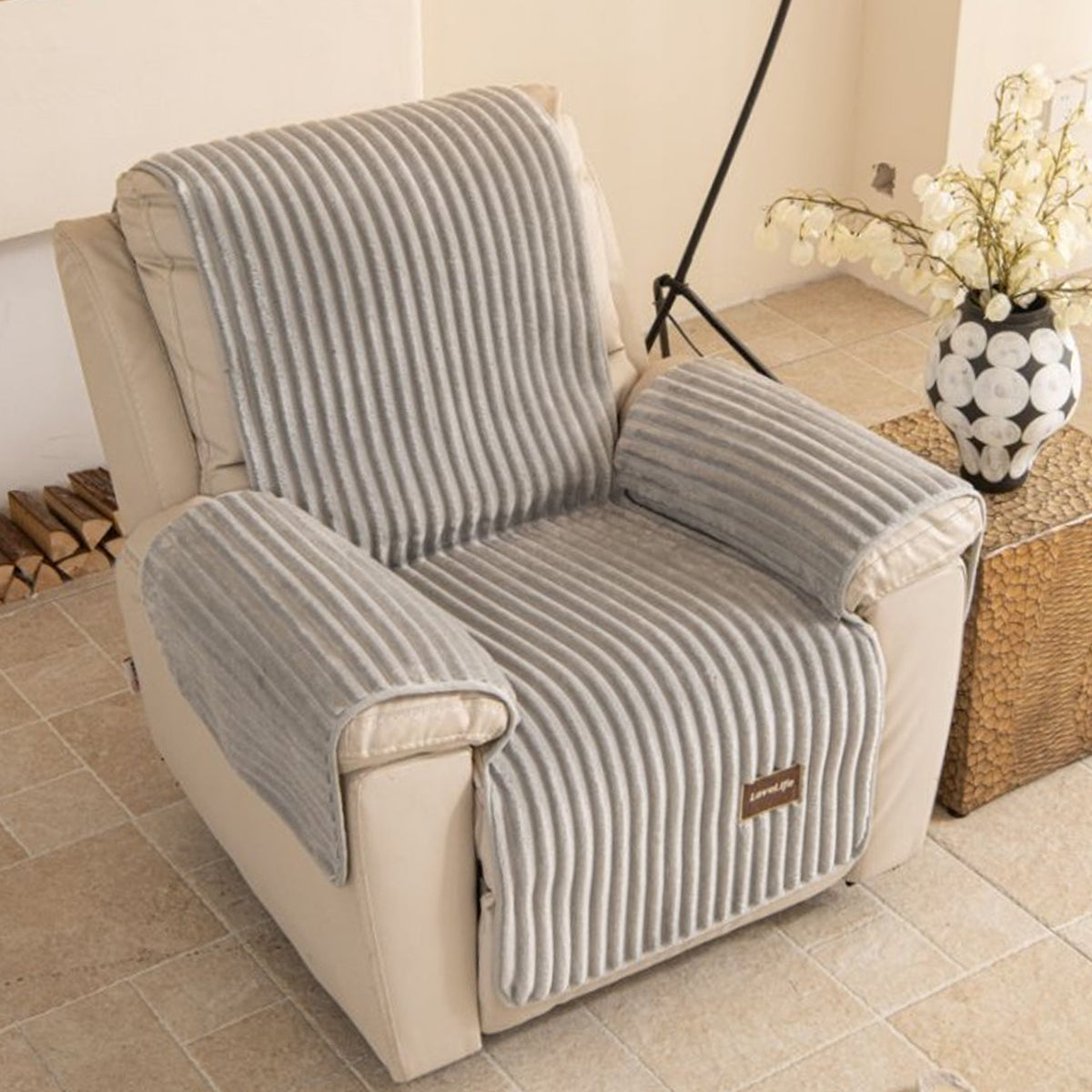 Housse de canapé à rayures pour fauteuil Image