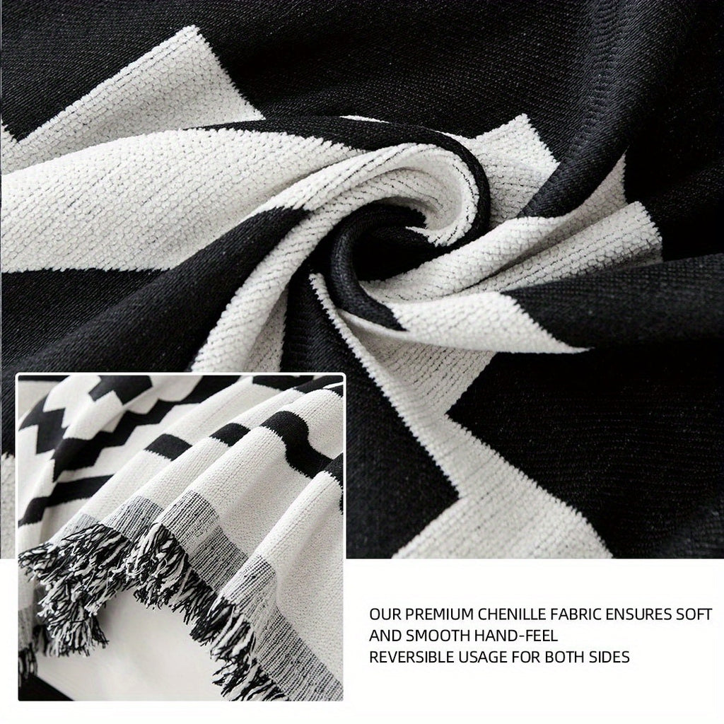 Housse de canapé épaisse en chenille en fils teints pour canapé d'angle, autre coloris