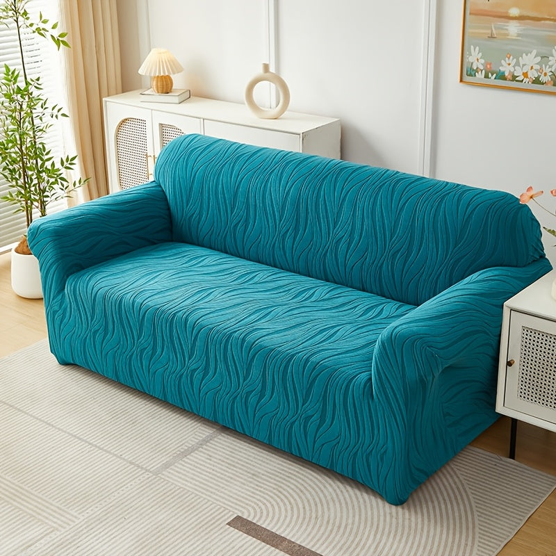 Housse de canapé extensible en tissu matelassé matelassée antidérapante, mise en situation