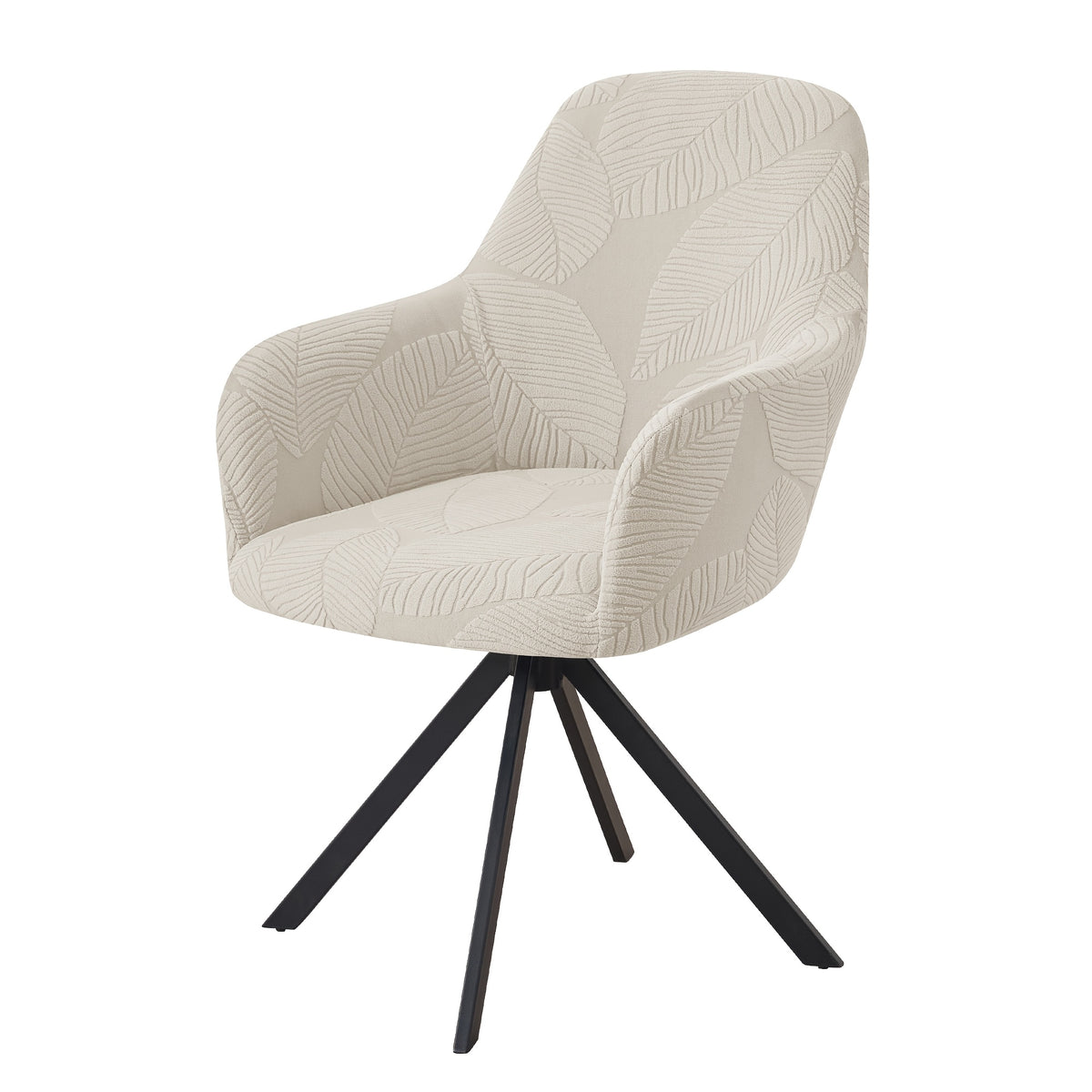 Housse de fauteuil extensible en polaire jacquard à motif feuillage, tissu de 160 à 180 g/m² Image