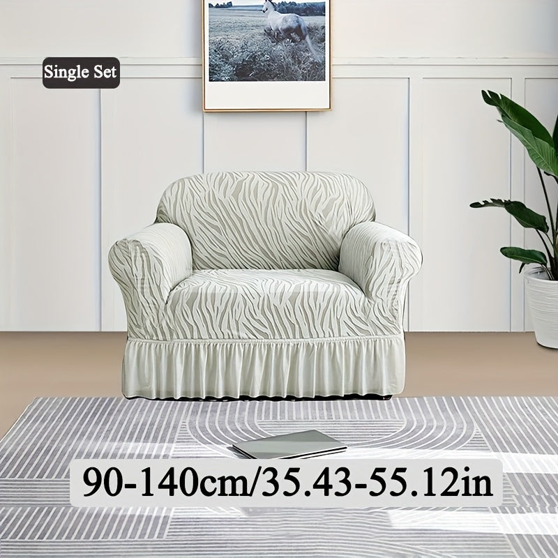 Housse de canapé extensible en jacquard, vue d'ensemble