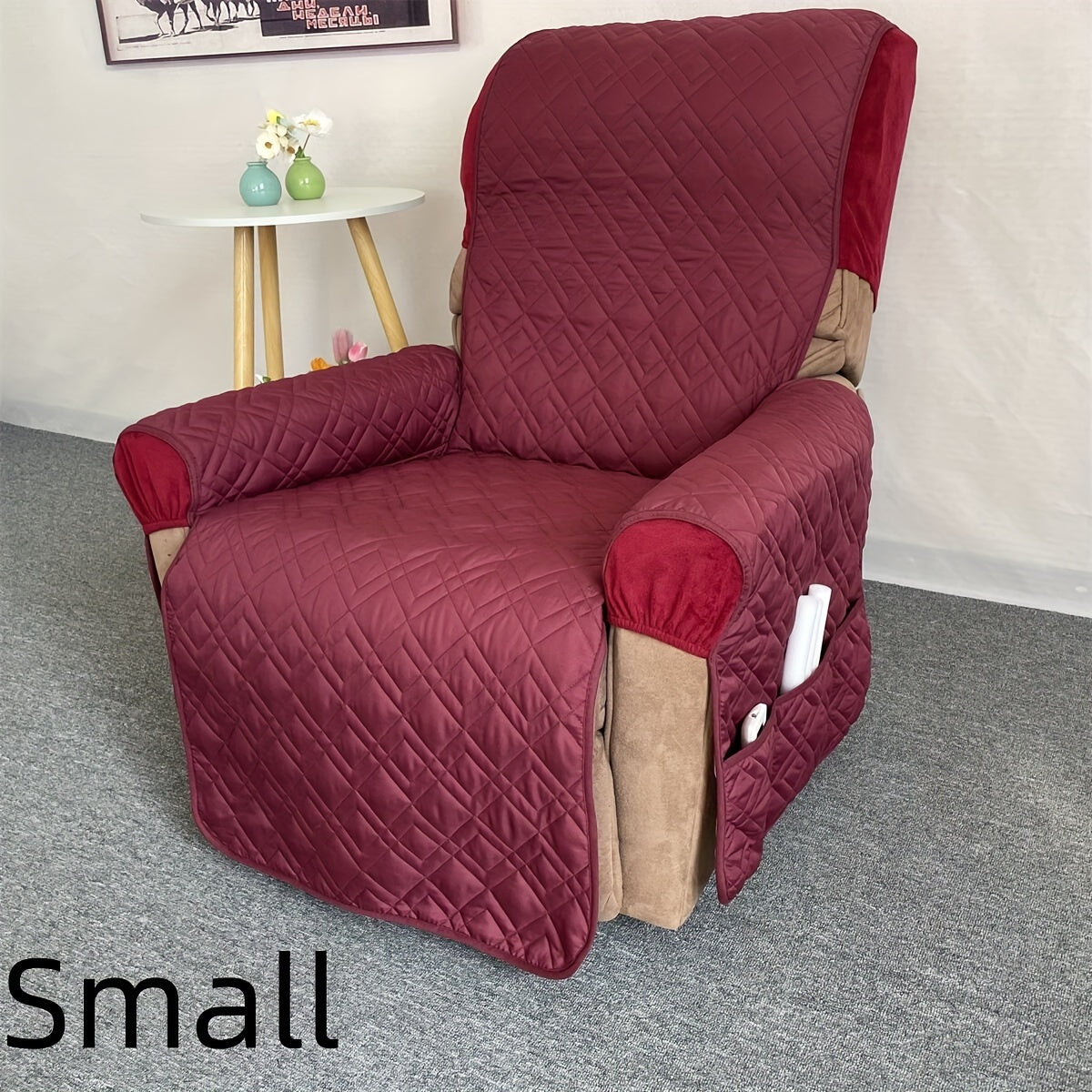 Housse de fauteuil matelassée antidérapante pour fauteuil, détail de la finition