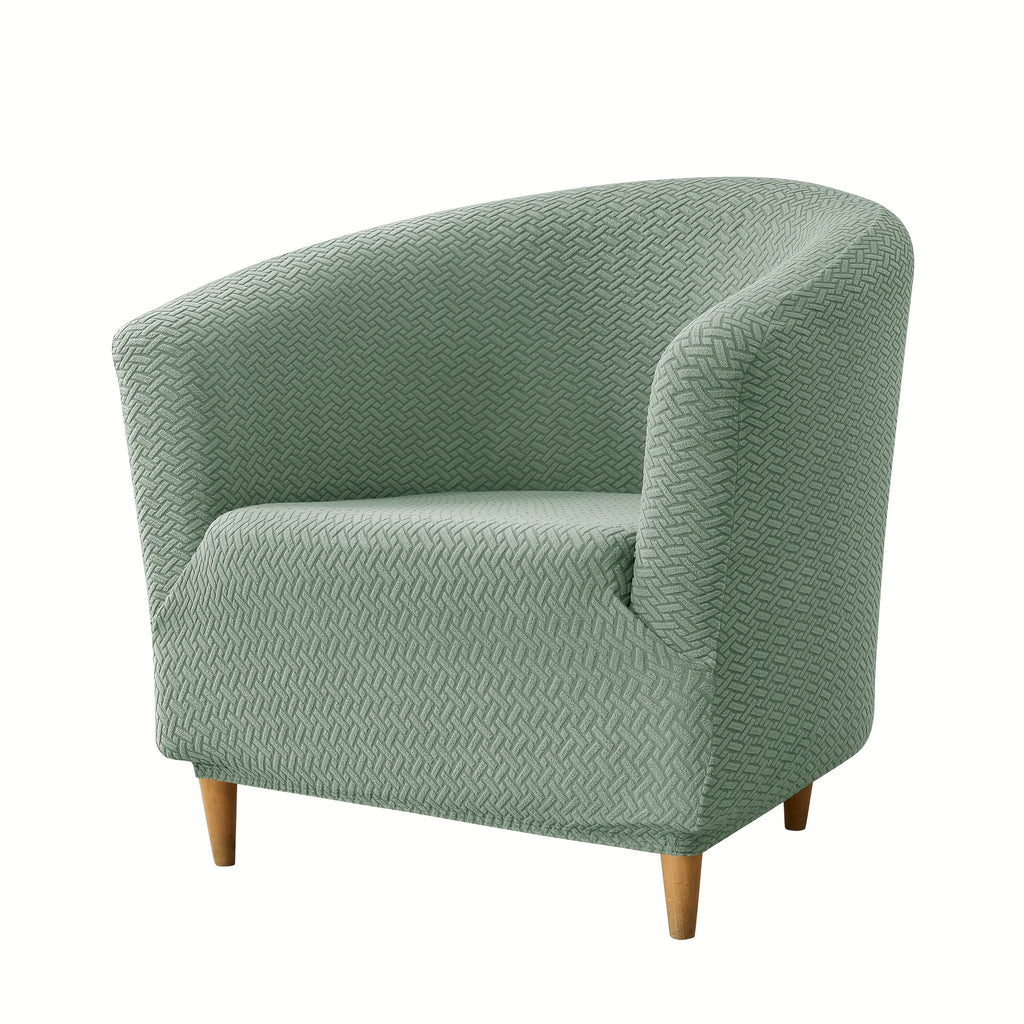 Housse de canapé extensible en polaire jacquard pour fauteuil, vue de dos
