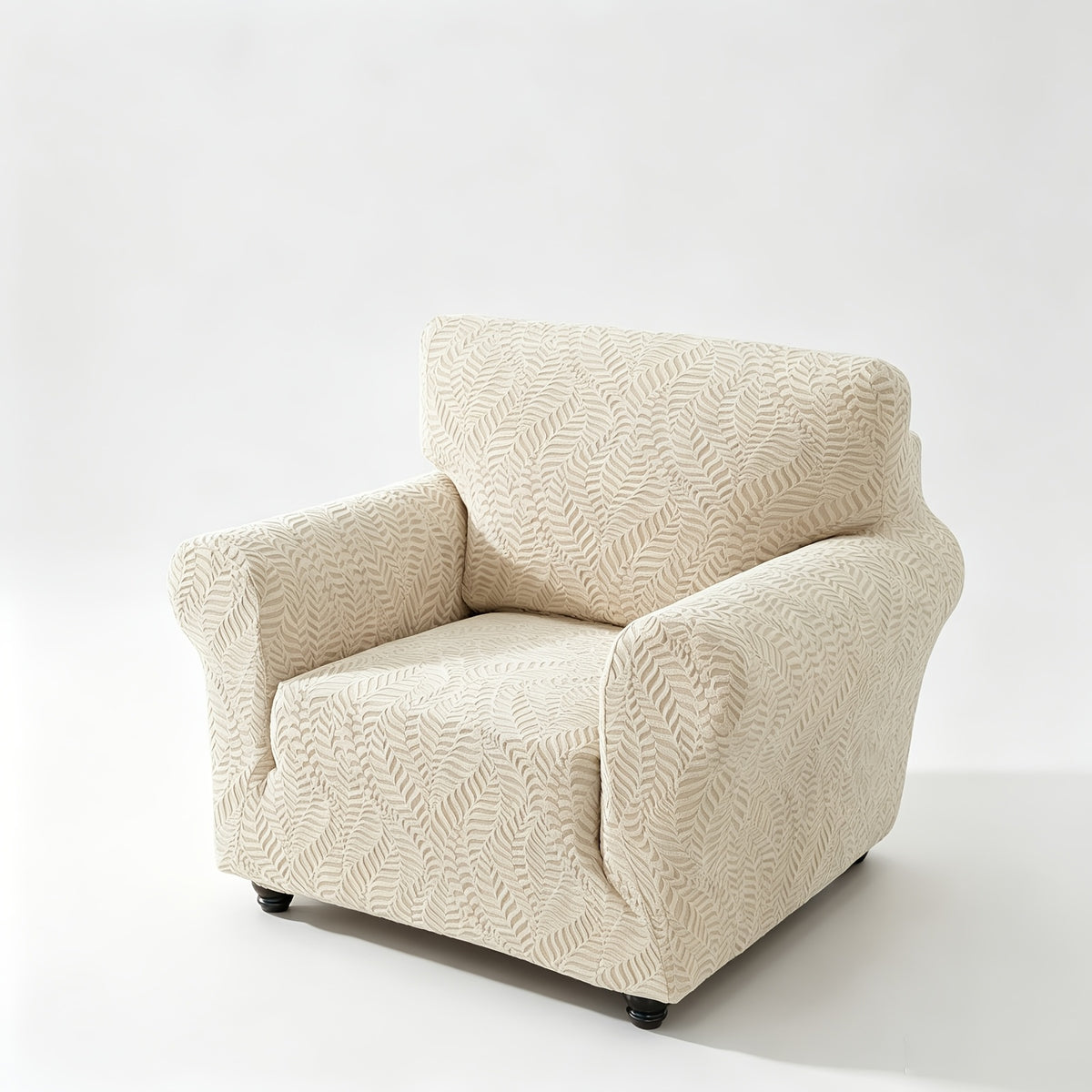 Housse de canapé extensible en polaire jacquard à motif feuillage anti-griffes, autre coloris