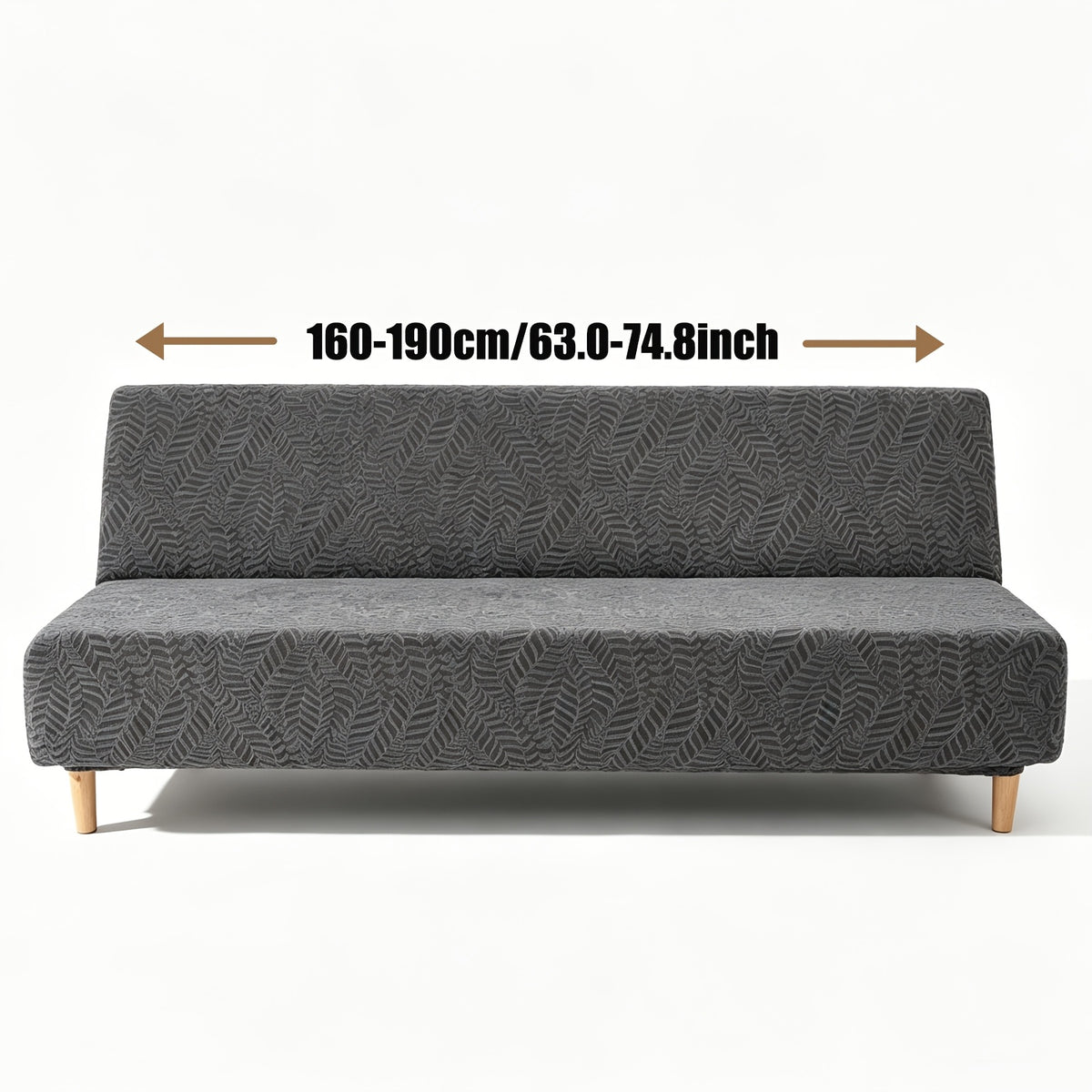 Housse de canapé extensible en polaire jacquard à rayures sans accoudoirs — détail de la matière : polaire Image