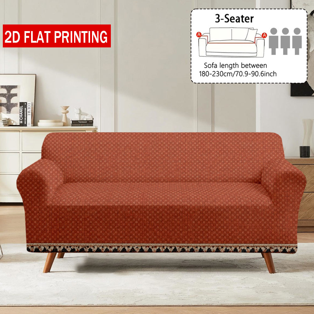 Housse de canapé en fibre de lait imprimée à motif géométrique, tissu de 140 à 160 g/m²