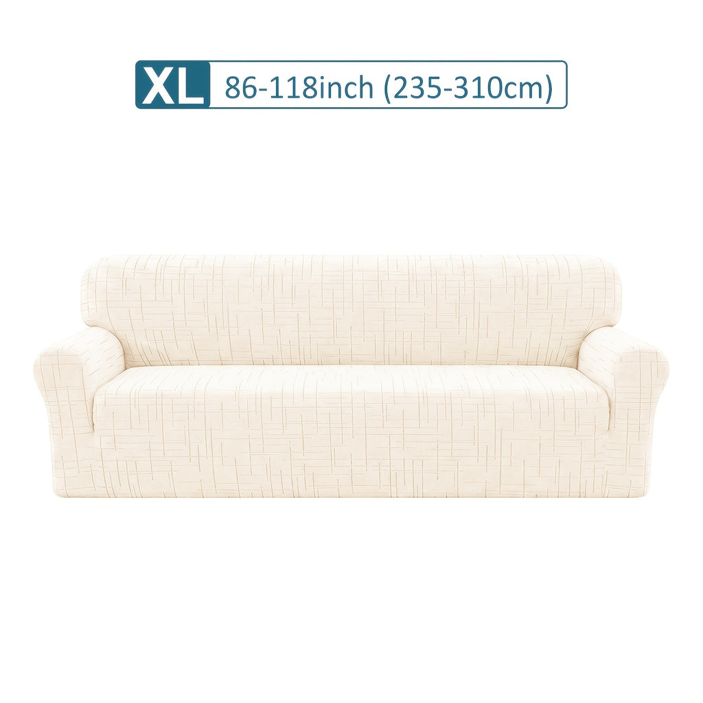 Housse de canapé extensible en polaire jacquard, vue d'ensemble