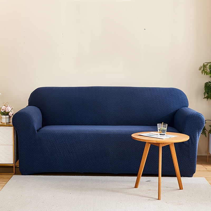 Housse de canapé extensible en polaire matelassée antidérapante, détail de la finition