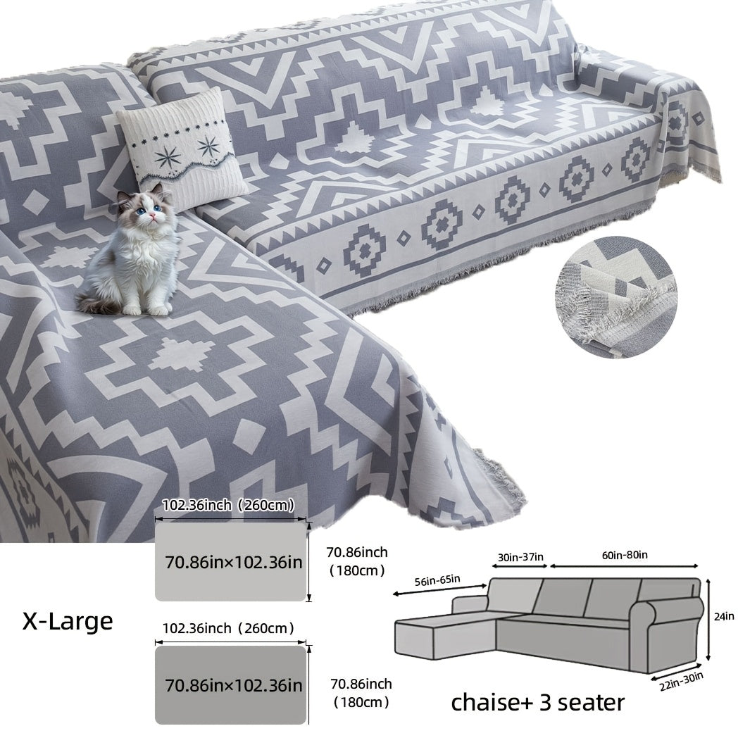 Housse de canapé épaisse en chenille en fils teints pour canapé d'angle, tissu de 300 à 350 g/m²