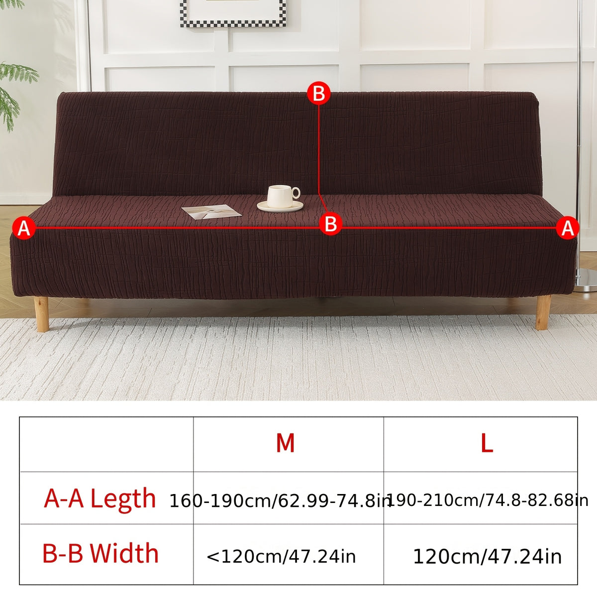 Housse de canapé extensible en polaire jacquard sans accoudoirs, housse posée